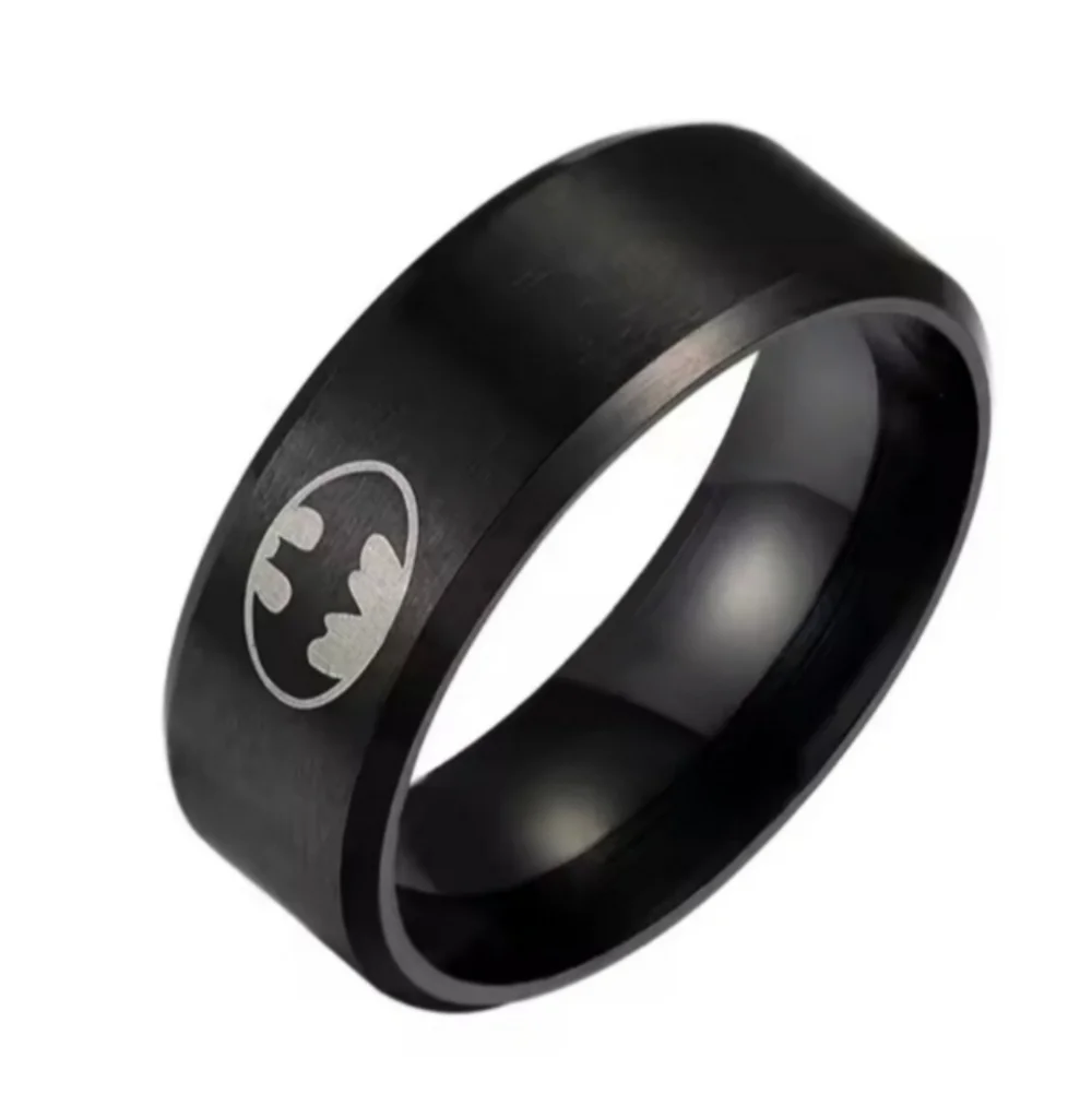 Black Batman Stainless Steel Unisex Ring Sz 6